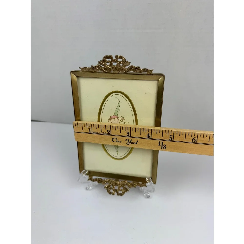 Vintage Gold Bow Ribbon Picture Frame Hollywood Regency Neoclassical Style